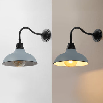 Aurora 12.25" Farmhouse Industrial Indoor/Outdoor Iron LED Gooseneck Arm Outdoor Sconce